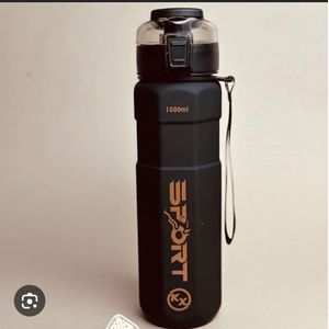 1000ml Sport Water Bottle with Flip-Top Straw Lid – Blac