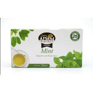 Adams Green Tea with Mint for Digestive and Respiratory - 25 Tea Bags 