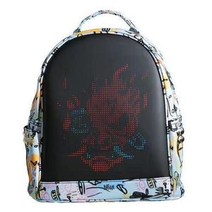 Loy Bags  LED Backpack Purse for Women Designer Ladies,Scene kid Spiked Bags, College Nurse Quilted Casual Daypack 13inch APP CONTROL