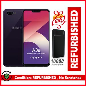 OPPO A3s purple  4+64GB  6.2" HD FullScreen Display 13MP + 2MP Dual Rear Camera 4230mAh Long-lasting Battery Fast Face Unlock  + Free Power Bank