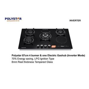 Polystar 4 Burner Gas +1 Electric Hotplate Built-in Cabinet Hob