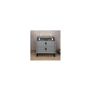 Smart Bedside Table With Wireless charging port Glass Top