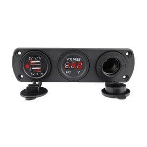 12V Dual USB 4.2A Car Charger with LED Dial Voltage arette Power Socket Plug Adapter For Car Boat RV