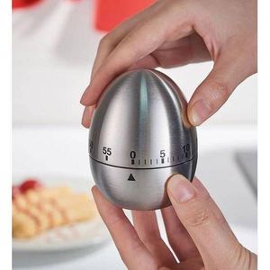 Stainless Steel Mechanical Egg Shaped Kitchen Countdown Timer for Cooking