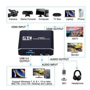 4K 1080P HDMI To USB 3.0 Video Capture Card Streaming Game Live With Loop For OBSÈ