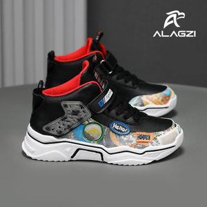 ALagzi 2025 Children's Fashion Velcro Design Non-Slip Casual Sports Shoes for Easy Running and Exercise - Black