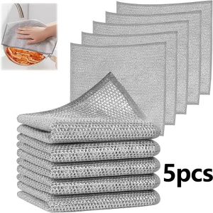 5PCS Kitchen Powerful Metal Wire Dishcloth