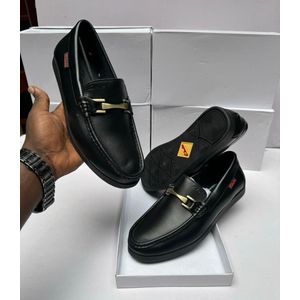 Clarks Men’s Executive Black Leather Penny Loafers – Premium Comfort Slip-On Shoes (EB302)