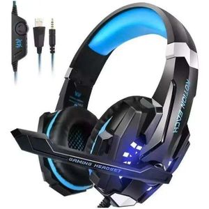 Kotion Each G9000 Pro Gaming Headset with Noise-Cancelling Microphone & LED Light – Blue/Black