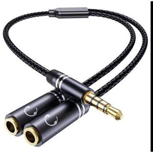 3.5mm Stereo Splitter Audio to Mic & Headset Jack Plug Adapter.