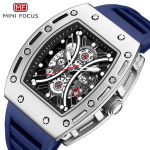 MINI FOCUS Top Brand Luxury Men Quartz Watch MIYOTA 2035 Movement Luminous Date Mens Watches Silicone Band Sport Clock