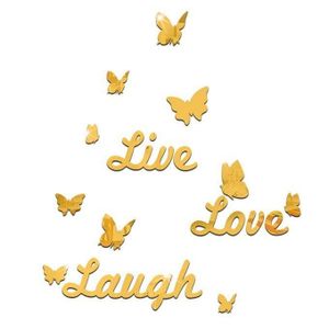 60x60cm Live Love Laugh Decal Wall Sticker - Gold