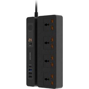 Porodo Multi-function Socket With Usb, Phone Stand & Digital Timer
