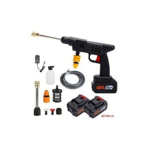 Cordless 48V Electric High Pressure Car Washer - Manual Rechargeable Car-Washing Machine With Adjustable 3-in-1 Nozzle And 5M Hose Pipe For Washing Cars,Watering Flowers,Cleaning Floors
