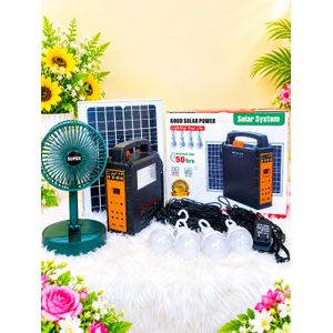 YOBOLIFE SUPER STRONG MINI DC Solar Portable Kit, 4 Bulbs, Solar Panels(BT,FM,TF & MP3) For Home & Office