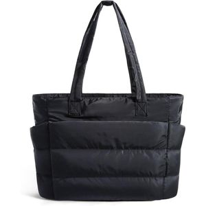 Tote Bag for Women with Laptop Compartment, Lightweight Puffer Shoulder Bag 20L