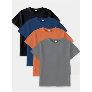 4 UNISEX PLAIN ROUND NECK POLO T-SHIRT CASUAL WEAR TEES