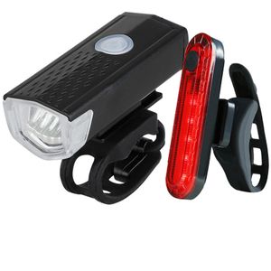 TodyJeyHo Ultra Bright Rechargeable Bike Light, Set Bicycle Front Headlight and Back Rear Taillight Cycling Night Essential Waterproof Warning Flash Light MTB Accessories