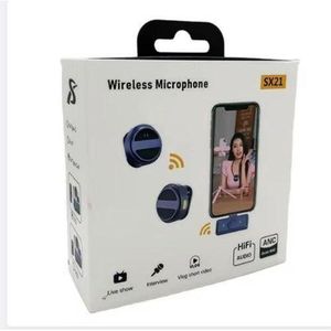 SX21 Wireless Lapel Lavalier Microphone With POWERBANK Compatible With Iphone/Android/Camera, USB C Lightning Port Mini Mic /Noise Cancellation/Power Bank Charging/ 3 In 1 With, 16hors Battery Life Magnetic Mic, Microphone For Video Recording, Streaming.