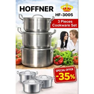Hoffner 3PCS THICKENED ALUMINUM COOKWARE POT SET HF 3005 24 26 28CM
