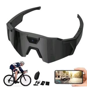Smart Camera Glasses for Action Sports, HD Video Recording Glasses with 64GB Memory, Action Audio Camera Sunglasses for Men Women Outdoor(Black)