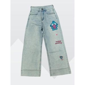 Super quality girls luxury patterned baggy fit boyfriend jeans