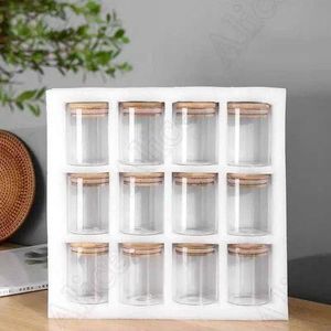 12 PCS Glass Jars With Bamboo Lids