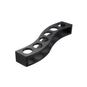 6 Hole Bamboo Tequila Shot Glass Rack Holder Without Glass- Black