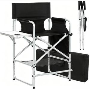 Hiconic Foldable Makeup Chair with Side Table & Carry Bag