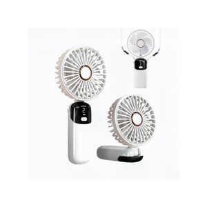 TodyJeyHo Portable Fan, Rechargeable mini fan, Five adjustable wind speeds and battery display, Makeup Fans for Women with Base, 90° Ajustable 3in1 Handheld/Neck/Desk Fan for Outdoor Indoor, , Ultra Quiet (White)