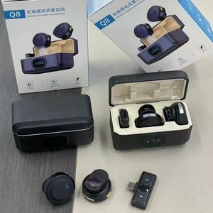 Type C/Lightning Port Wireless Clip-On Microphone With Charging Case For Androids, IPhone, IPad, Laptops - 164ft Range &48-Hour Battery(Compatible with iPhone 14 and earlier models and Android Smartphones)