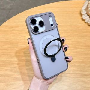 Magnetic iPhone 17 promax Transparent Magsafe Protective Case With Kickstand