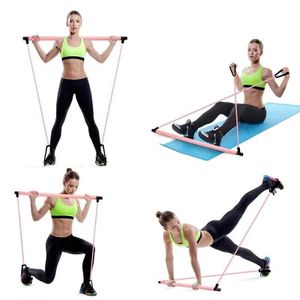 Portable Yoga Pilates Bar Stick with Resistance Bands