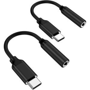 2pcs USB Type C to 3.5mm Female Headphone Jack Adapter