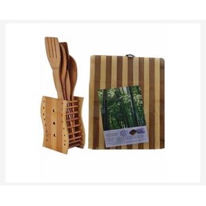 Wooden Chopping Board and Spoon Spatula Set