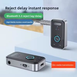 Bluetooth 5.3 Car AUX Audio Adapter Receiver and - AUX Wireless Audio Adapter with 3.5mm Interface, Suitable for Car Headphones and TV Speakers