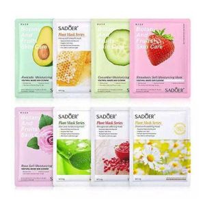 SADOER 8pcs Fruit Face Mask & Anti Wrinkle Moisturizing Skin Care-