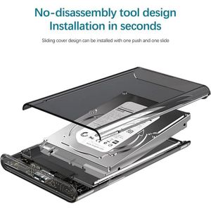 Onten OTN-UHD2 USB 3.0 to 2.5 inch Transparent HDD External Hard Drive Disk Case