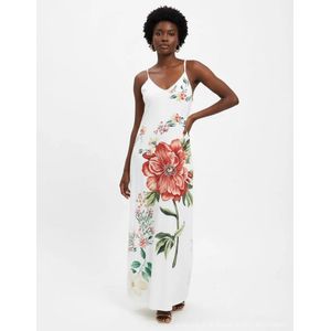 Vacation-style floral print spaghetti strap maxi dress