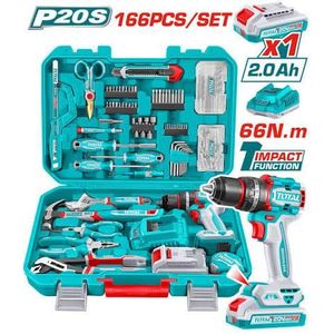 TOTAL 166pcs tool set with 66n.m drill 