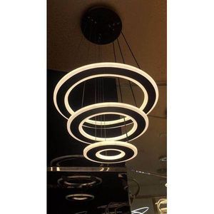 Chandalier ceiling light 3 Ring LED Chandelier Ceiling Light – 3 Colour Change Hanging Pendant Lamp for Living Room, Dining Room, Bedroom, Staircase, Hotel & Office