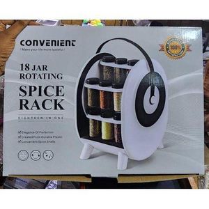 18 Jar Rotating Spice Rack ! Space Saving & Organized