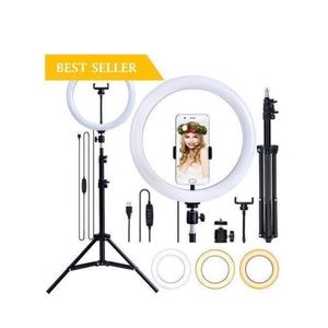 12-Inch Professional LED Ring Light with Tripod Stand and Phone Holder – Dimmable & Adjustable for Vlogging & Makeup