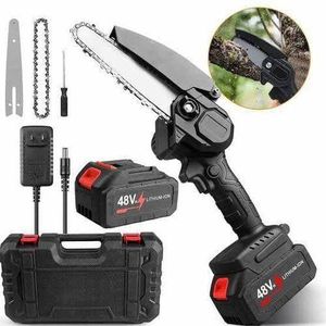 6"and 4" RECHARGABLE CORDLESS MINI CHAINSAW With Two 48VH Battery