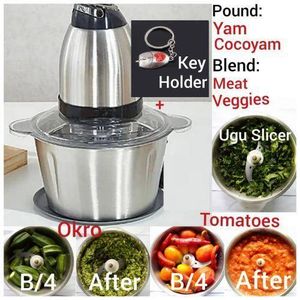 Food Court Electric Food Processor Yam Pounder Meat Mincer Grinder Okro Grate Ugu Slicer 