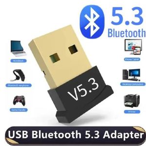 USB Bluetooth 5.3 Adapter for PC, Plug-and-Play Wireless Dongle for Headphones, Keyboard & Mouse