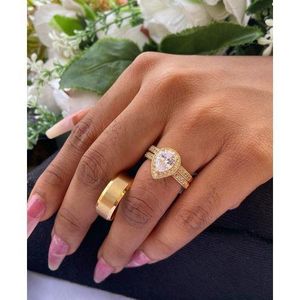 Original Non Fading Gold Wedding/Engagement/Promise Ring with a free gift