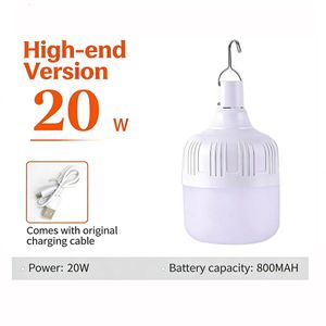 20W Rechargeable LED Emergency Bulb Portable USB Camping Light 