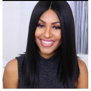 Straight Blunt Cut Blended Hair 3 Bundles with closure