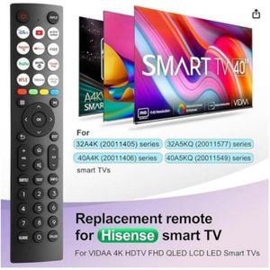 Hisense  Universal Replacement Smart TV-Remote for Hisense-EN2Q36H VIDAA 4K HDTV FHD QLED LCD LED Smart TVs 